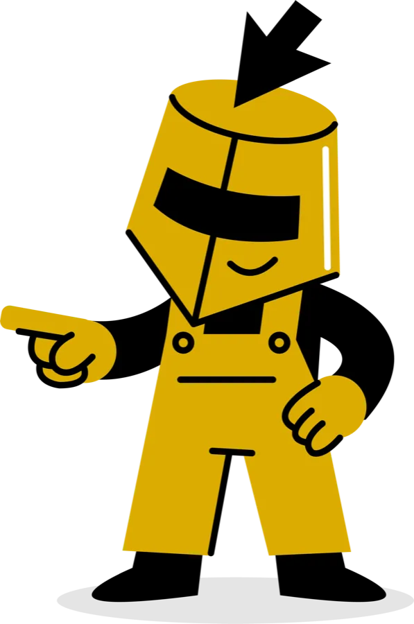 Sparx the Clicksmith mascot pointing at the Let's Talk button